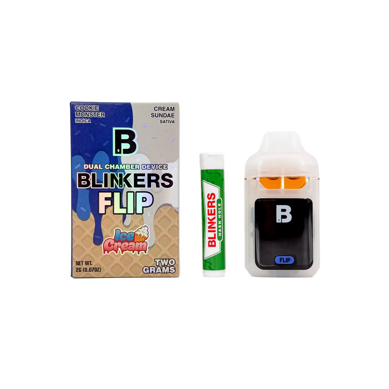 Blinkers Flip – Ice Cream 2g Premium Disposable + Hash Hole